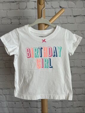 ⭐️⭐️PICK 5 / $20 Carter's White 'Birthday Girl' Short Sleeve Tee
